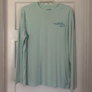 Reel Life Men's Aqua Long Sleeve Tee